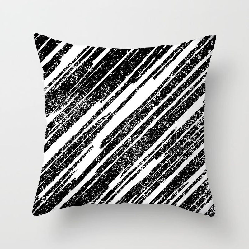 HKM-997779 Geometric Abstract Peach Skin Pillowcase for Living Room, Bedroom, and Study - 45x45cm