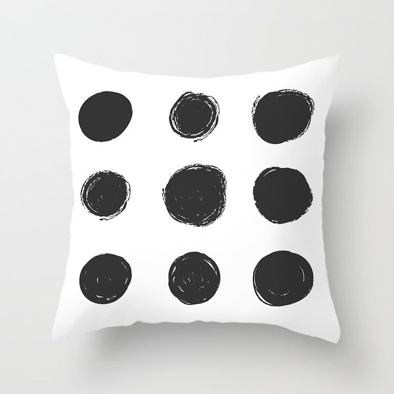 HKM-997779 Geometric Abstract Peach Skin Pillowcase for Living Room, Bedroom, and Study - 45x45cm