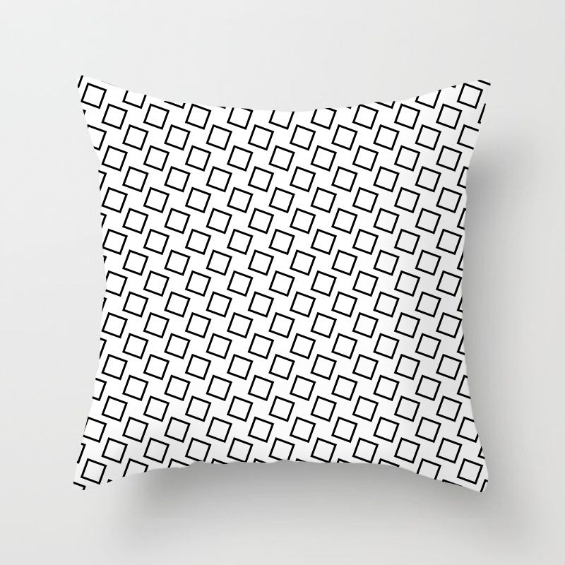 HKM-997779 Geometric Abstract Peach Skin Pillowcase for Living Room, Bedroom, and Study - 45x45cm