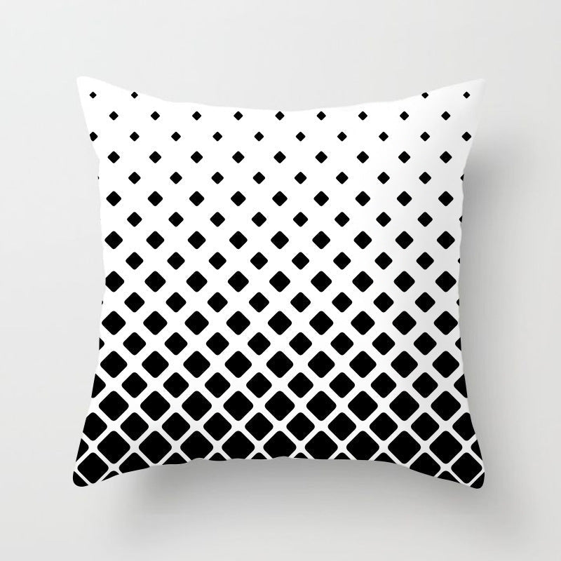HKM-997779 Geometric Abstract Peach Skin Pillowcase for Living Room, Bedroom, and Study - 45x45cm