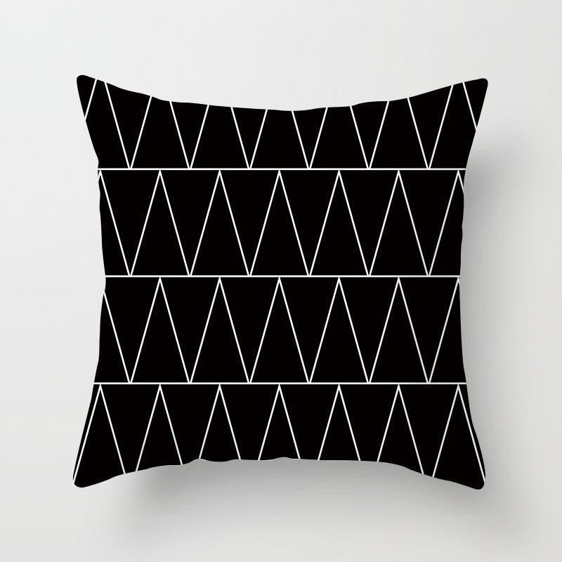 HKM-997779 Geometric Abstract Peach Skin Pillowcase for Living Room, Bedroom, and Study - 45x45cm