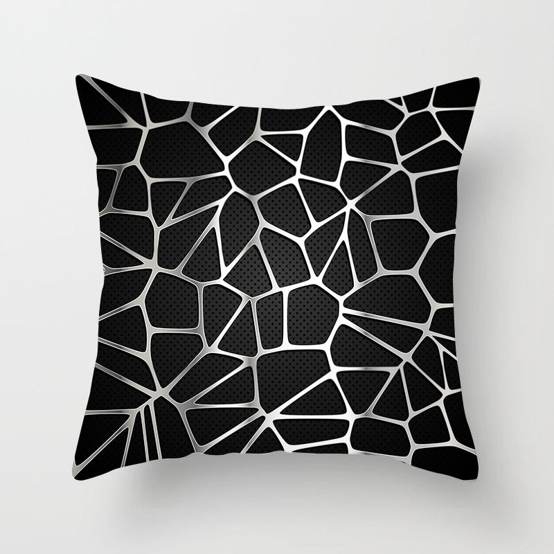 HKM-997779 Geometric Abstract Peach Skin Pillowcase for Living Room, Bedroom, and Study - 45x45cm