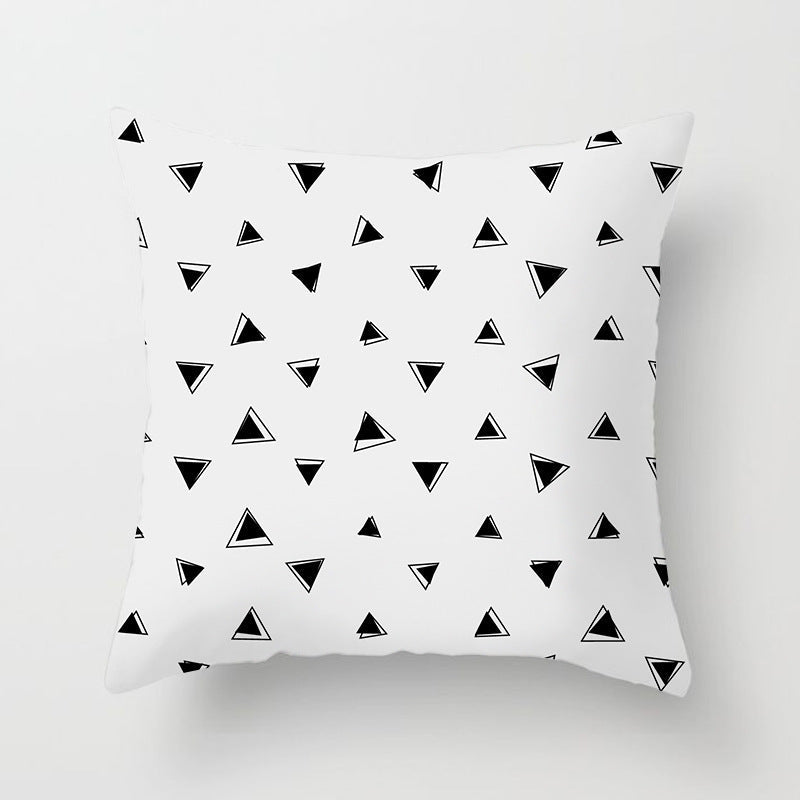HKM-997779 Geometric Abstract Peach Skin Pillowcase for Living Room, Bedroom, and Study - 45x45cm