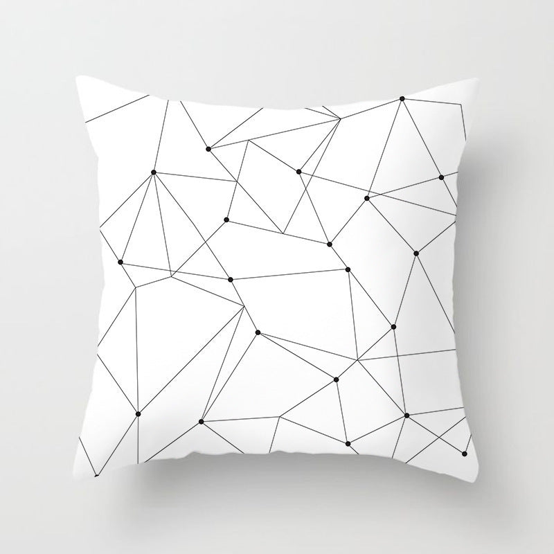 HKM-997779 Geometric Abstract Peach Skin Pillowcase for Living Room, Bedroom, and Study - 45x45cm
