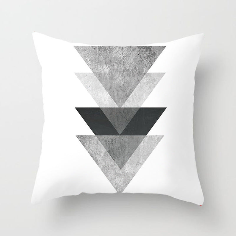 HKM-997779 Geometric Abstract Peach Skin Pillowcase for Living Room, Bedroom, and Study - 45x45cm