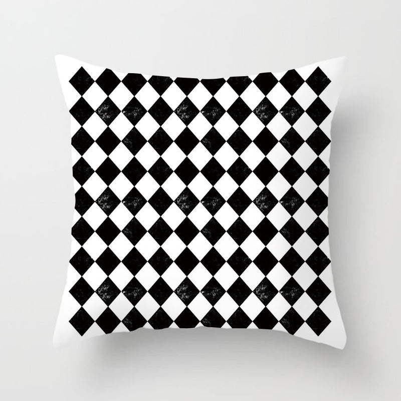 HKM-997779 Geometric Abstract Peach Skin Pillowcase for Living Room, Bedroom, and Study - 45x45cm