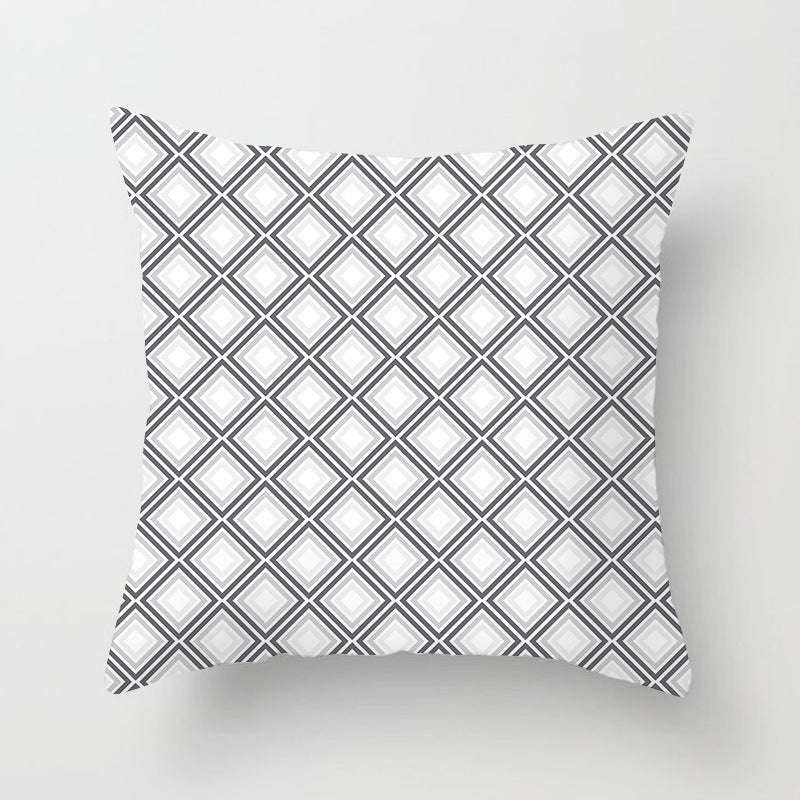 HKM-997779 Geometric Abstract Peach Skin Pillowcase for Living Room, Bedroom, and Study - 45x45cm