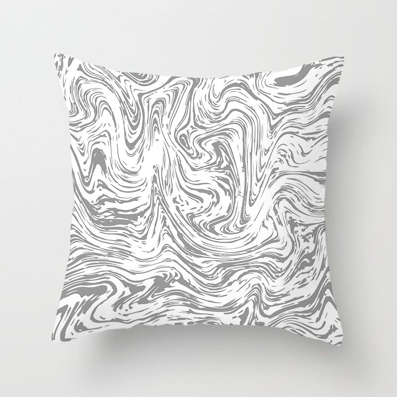 HKM-997779 Geometric Abstract Peach Skin Pillowcase for Living Room, Bedroom, and Study - 45x45cm