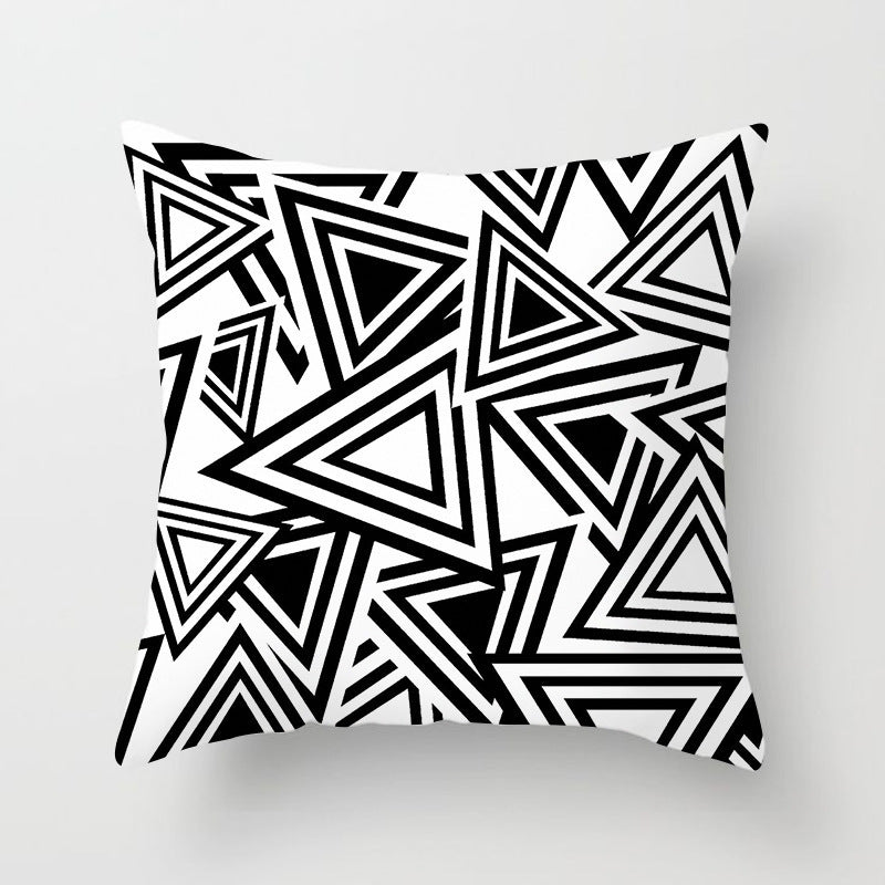 HKM-997779 Geometric Abstract Peach Skin Pillowcase for Living Room, Bedroom, and Study - 45x45cm