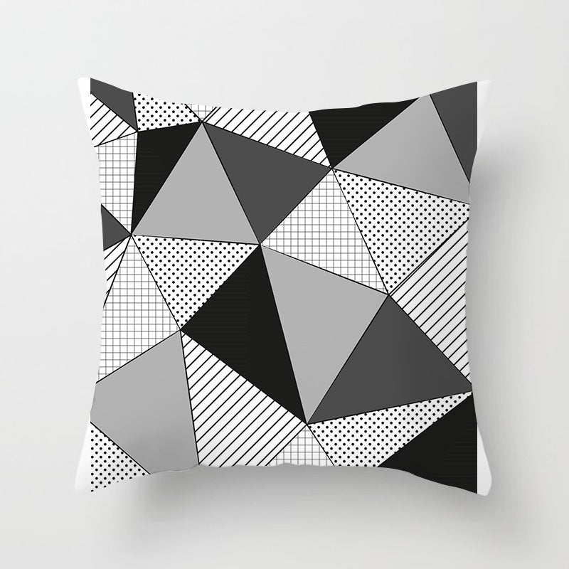 HKM-997779 Geometric Abstract Peach Skin Pillowcase for Living Room, Bedroom, and Study - 45x45cm