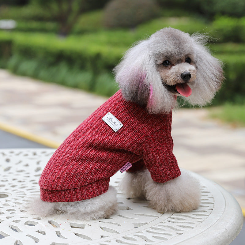 HKM-997907 Cozy Thickened Turtleneck Sweater for Pets - Solid Color Acrylic Knit