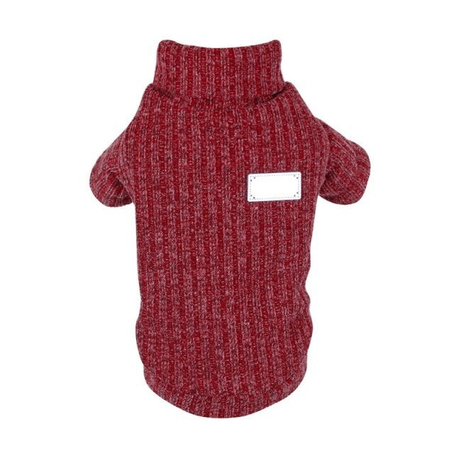 HKM-997907 Cozy Thickened Turtleneck Sweater for Pets - Solid Color Acrylic Knit