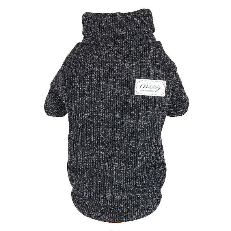 HKM-997907 Cozy Thickened Turtleneck Sweater for Pets - Solid Color Acrylic Knit