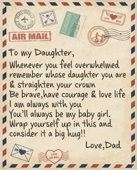 HKM-997971 Cozy Flannel Fleece Blanket with Inspirational Message for Daughter, Son, or Wife - 3 Sizes Available