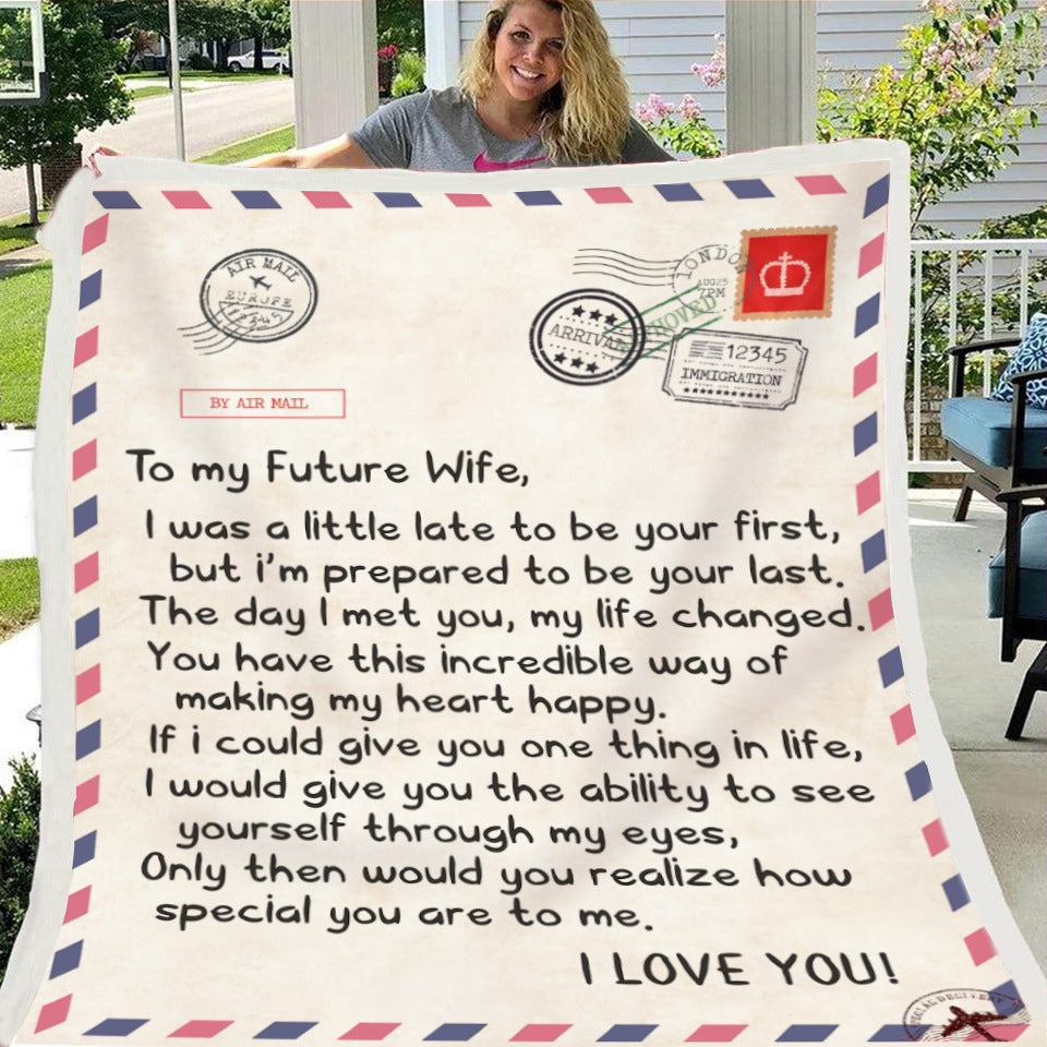 HKM-997971 Cozy Flannel Fleece Blanket with Inspirational Message for Daughter, Son, or Wife - 3 Sizes Available
