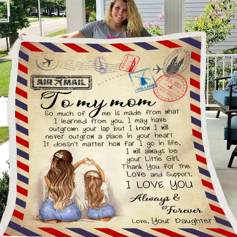 HKM-997971 Cozy Flannel Fleece Blanket with Inspirational Message for Daughter, Son, or Wife - 3 Sizes Available