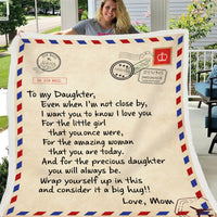 HKM-997971 Cozy Flannel Fleece Blanket with Inspirational Message for Daughter, Son, or Wife - 3 Sizes Available