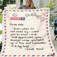 HKM-997971 Cozy Flannel Fleece Blanket with Inspirational Message for Daughter, Son, or Wife - 3 Sizes Available