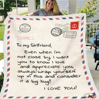 HKM-997971 Cozy Flannel Fleece Blanket with Inspirational Message for Daughter, Son, or Wife - 3 Sizes Available