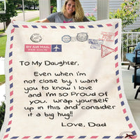 HKM-997971 Cozy Flannel Fleece Blanket with Inspirational Message for Daughter, Son, or Wife - 3 Sizes Available