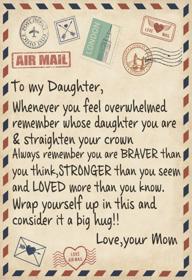 HKM-997971 Cozy Flannel Fleece Blanket with Inspirational Message for Daughter, Son, or Wife - 3 Sizes Available