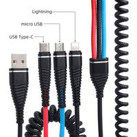 HKM-998035 3-in-1 Fast Charging Data Cable - Lightning, Micro USB, TYPE-C, 1.3m Length