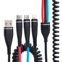HKM-998035 3-in-1 Fast Charging Data Cable - Lightning, Micro USB, TYPE-C, 1.3m Length