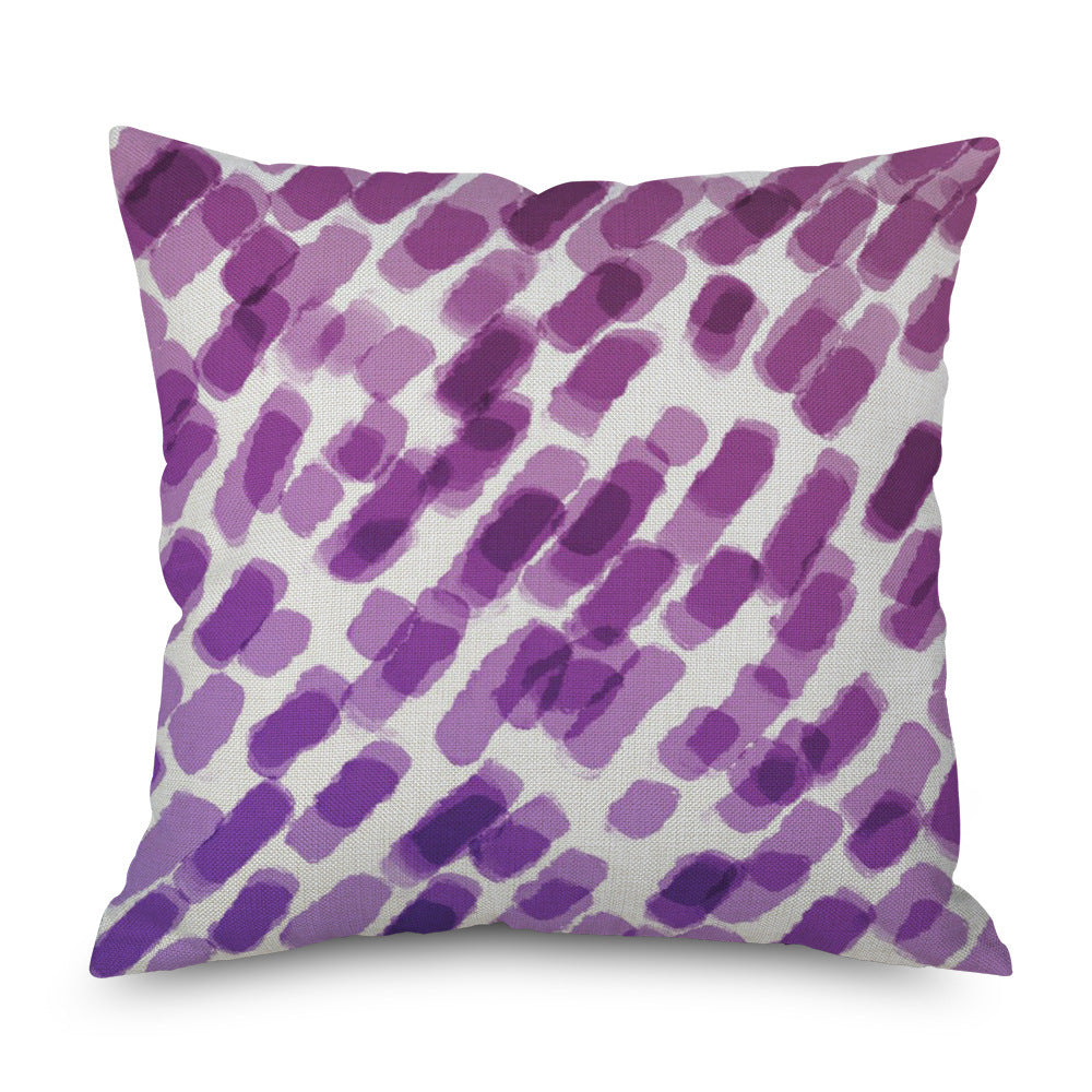 KTX-998035 Purple Series Geometric Pattern Linen Pillowcase 45x45 CM