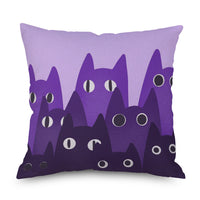 HKM-998035 Purple Series Geometric Pattern Linen Pillowcase 45x45 CM