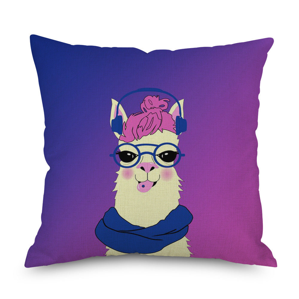 KTX-998035 Purple Series Geometric Pattern Linen Pillowcase 45x45 CM