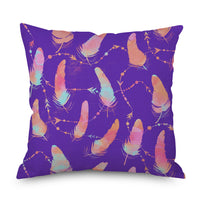 HKM-998035 Purple Series Geometric Pattern Linen Pillowcase 45x45 CM