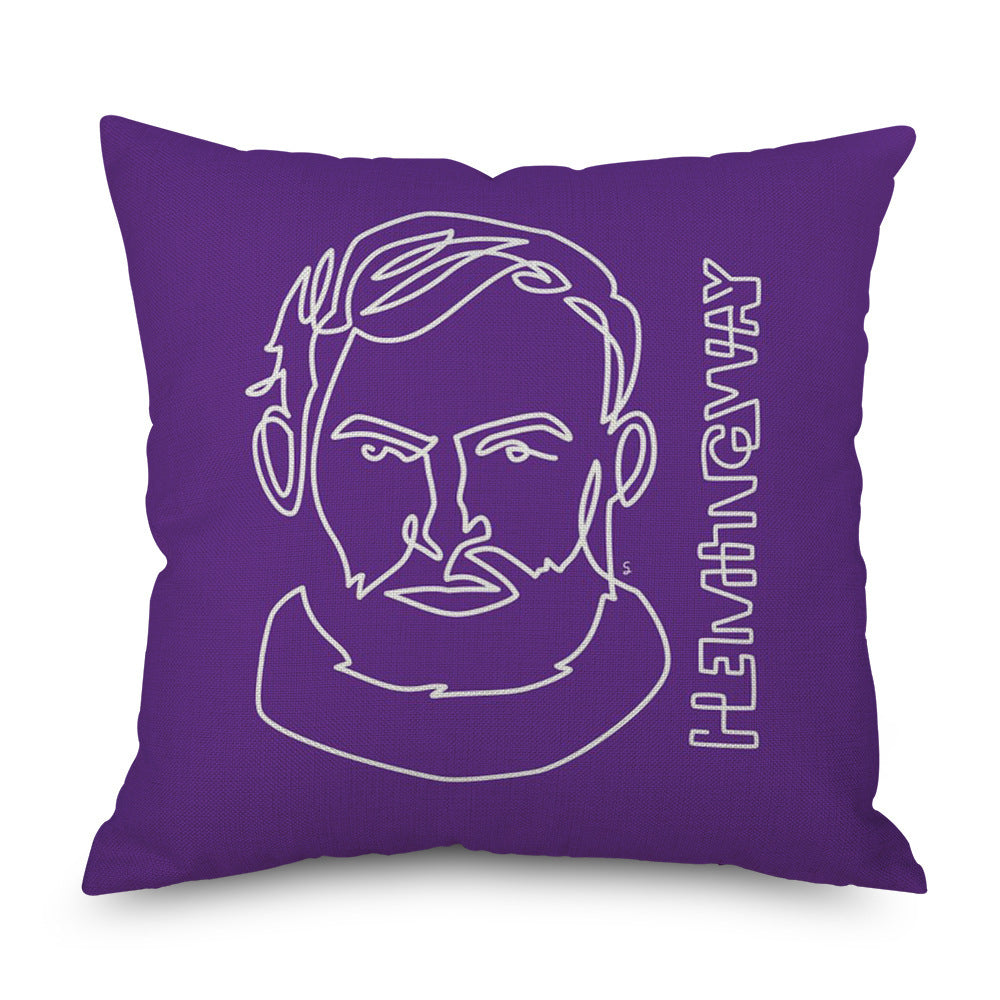 KTX-998035 Purple Series Geometric Pattern Linen Pillowcase 45x45 CM