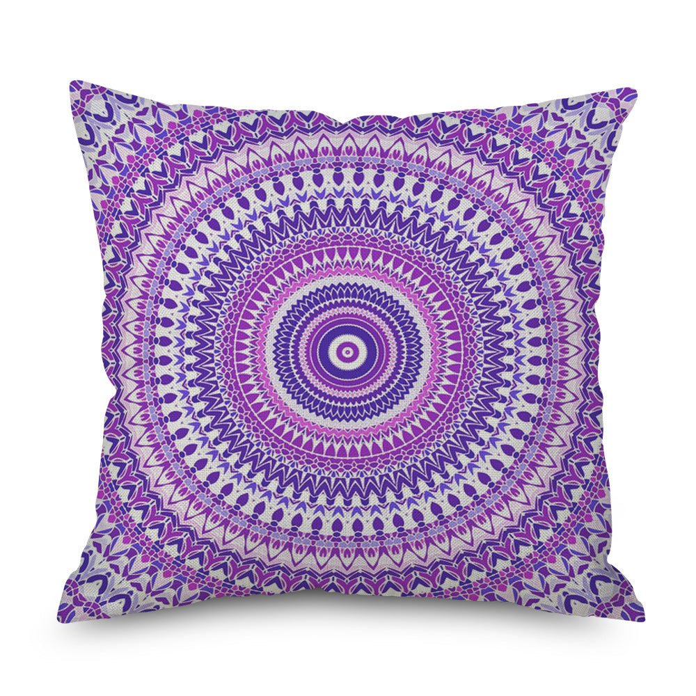 KTX-998035 Purple Series Geometric Pattern Linen Pillowcase 45x45 CM