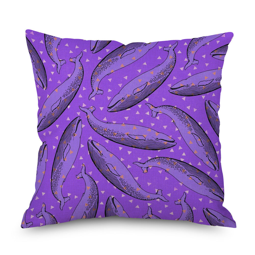 KTX-998035 Purple Series Geometric Pattern Linen Pillowcase 45x45 CM