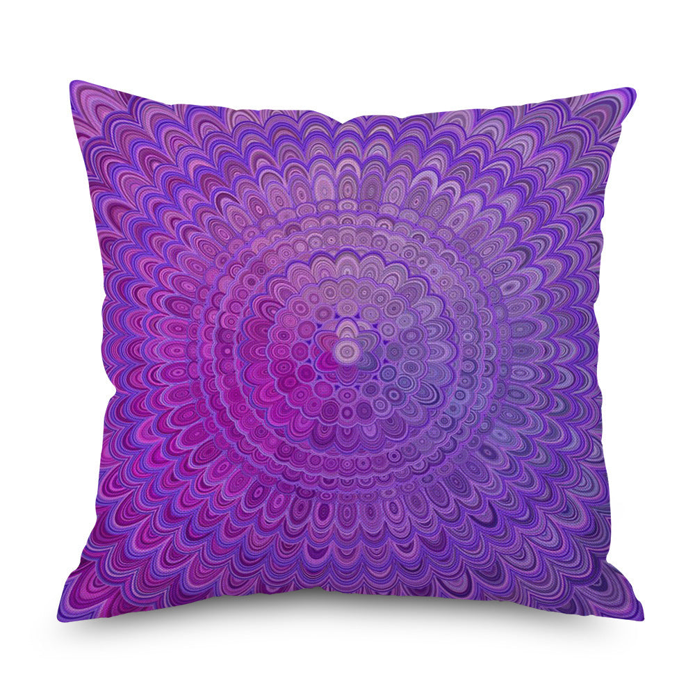 KTX-998035 Purple Series Geometric Pattern Linen Pillowcase 45x45 CM