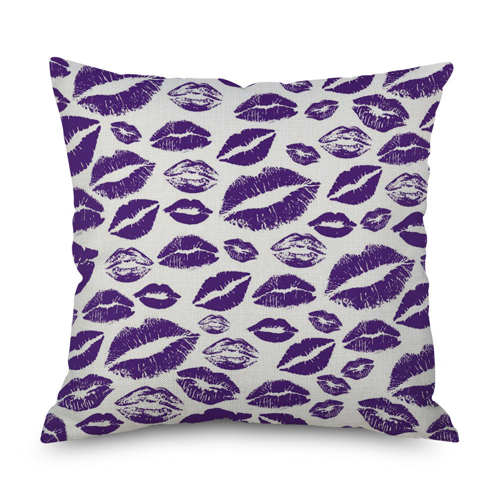 KTX-998035 Purple Series Geometric Pattern Linen Pillowcase 45x45 CM