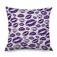HKM-998035 Purple Series Geometric Pattern Linen Pillowcase 45x45 CM