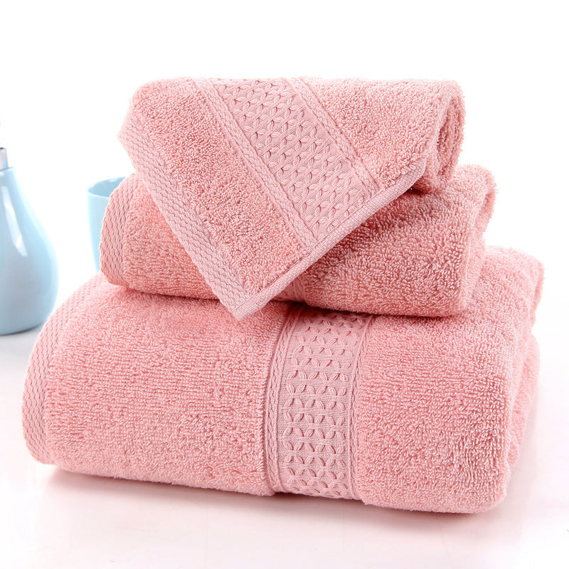 KTX-998227 Long-Staple Cotton Jacquard Towel Set with Absorbent Face Towel and Square Scarf