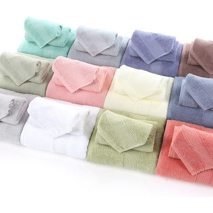 KTX-998227 Long-Staple Cotton Jacquard Towel Set with Absorbent Face Towel and Square Scarf