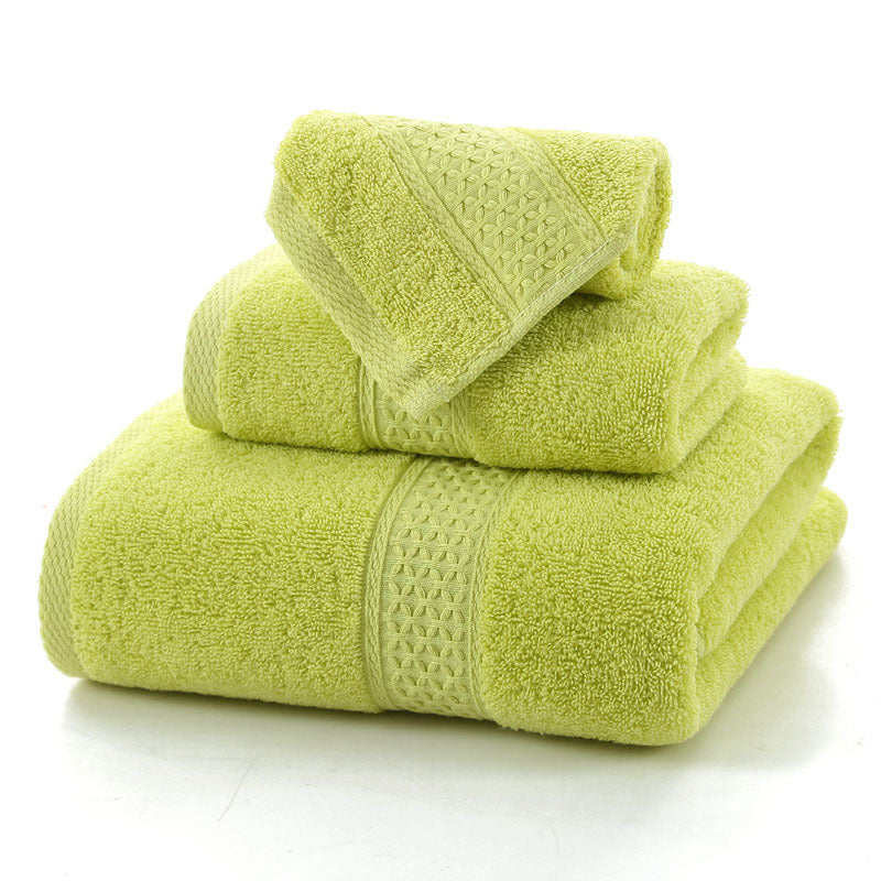 KTX-998227 Long-Staple Cotton Jacquard Towel Set with Absorbent Face Towel and Square Scarf