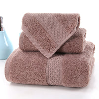 HKM-998227 Long-Staple Cotton Jacquard Towel Set with Absorbent Face Towel and Square Scarf