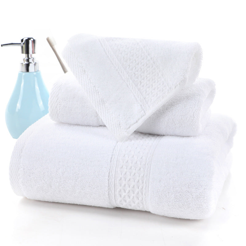KTX-998227 Long-Staple Cotton Jacquard Towel Set with Absorbent Face Towel and Square Scarf