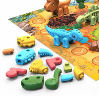 HKM-998291 Self-Assembling 46-Piece Dinosaur Chess Game Educational Toy for Kids