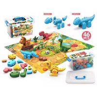 HKM-998291 Self-Assembling 46-Piece Dinosaur Chess Game Educational Toy for Kids