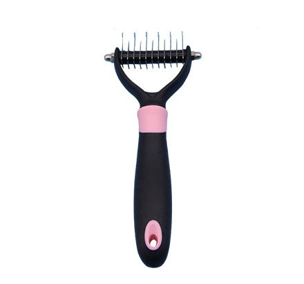 HKM-998355 Pet Dematting and Deshedding Comb with Stainless Steel Teeth for Tangles and Mats