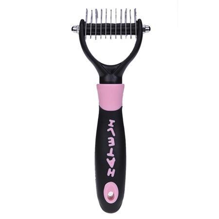 HKM-998355 Pet Dematting and Deshedding Comb with Stainless Steel Teeth for Tangles and Mats
