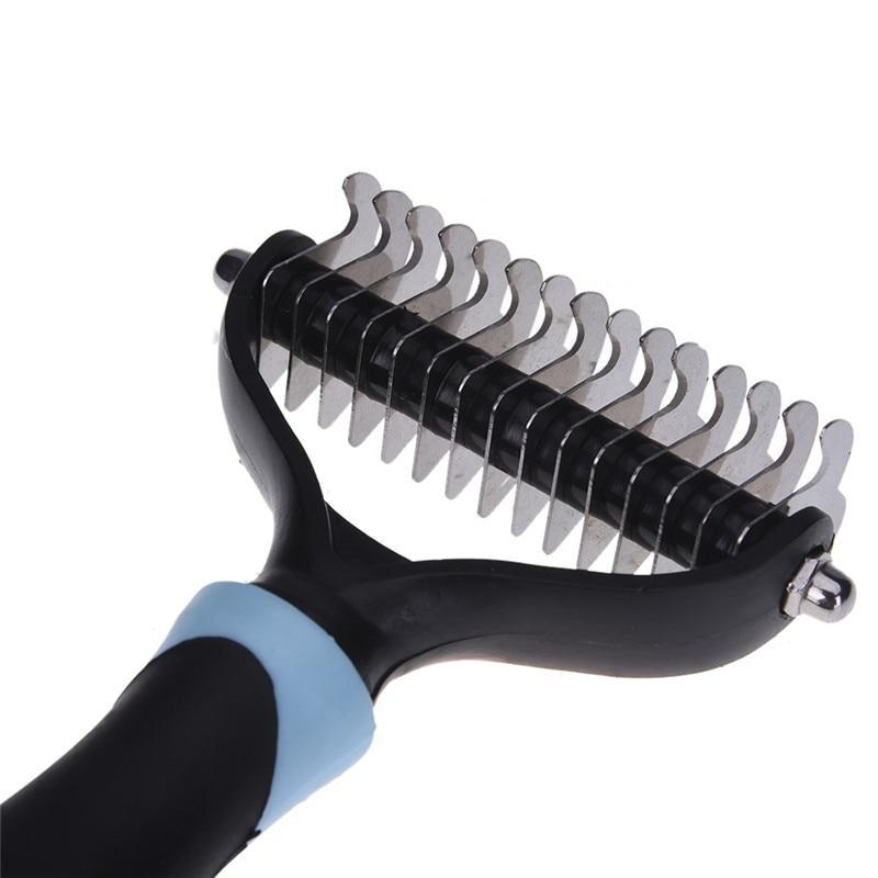 HKM-998355 Pet Dematting and Deshedding Comb with Stainless Steel Teeth for Tangles and Mats
