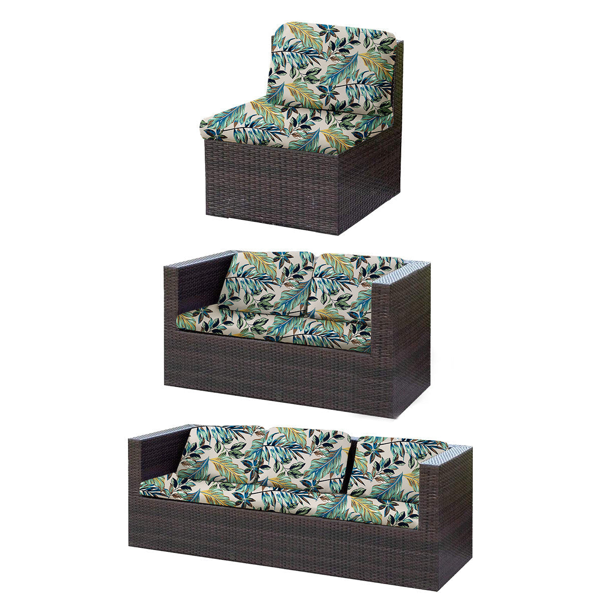 HKM-998547 Rainforest Leaves Stretch Sofa Seat Cover - Dustproof & Modern Design in Multiple Sizes