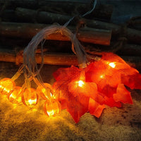 HKM-998931 Maple Leaf Pumpkin LED Light String for Thanksgiving Decorations