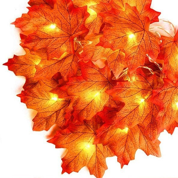 HKM-998931 Maple Leaf Pumpkin LED Light String for Thanksgiving Decorations